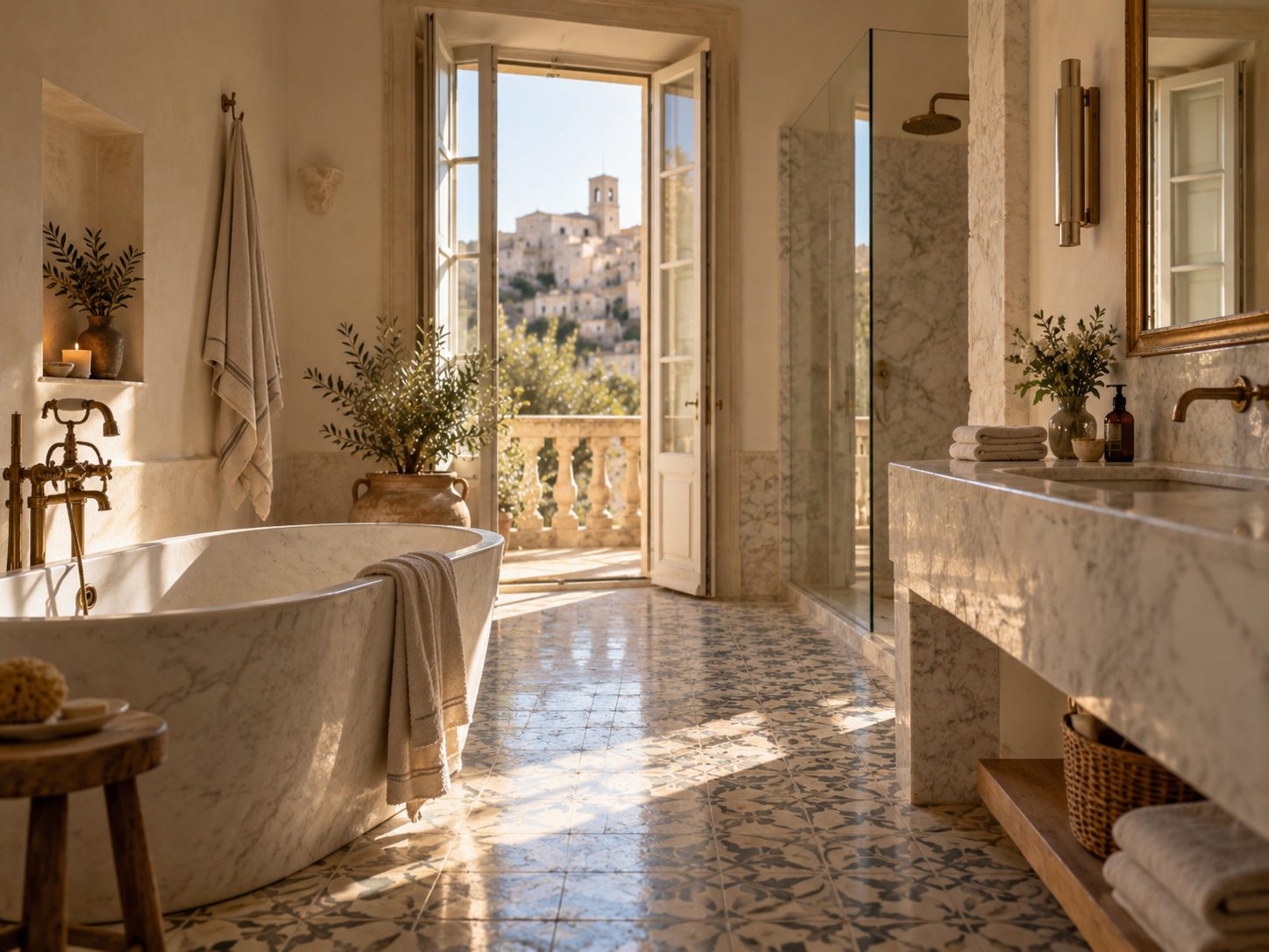 Bathroom renovation — Completed projects — Classic bathroom with a freestanding bath (Lecce) Bathroom renovation — Completed projects — Classic bathroom with a freestanding bath, Lecce
