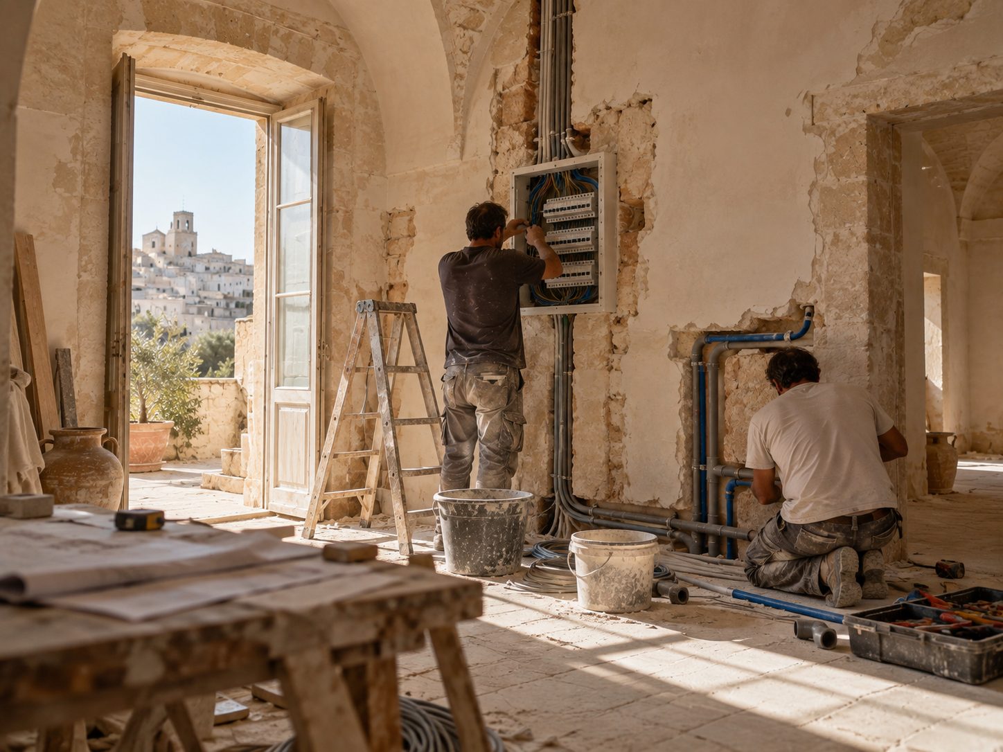 Electrical, plumbing and heating systems Electrical, plumbing and heating systems — Electrical system from 80 to 140 €/sqm; plumbing system from 60 to 110 €/sqm