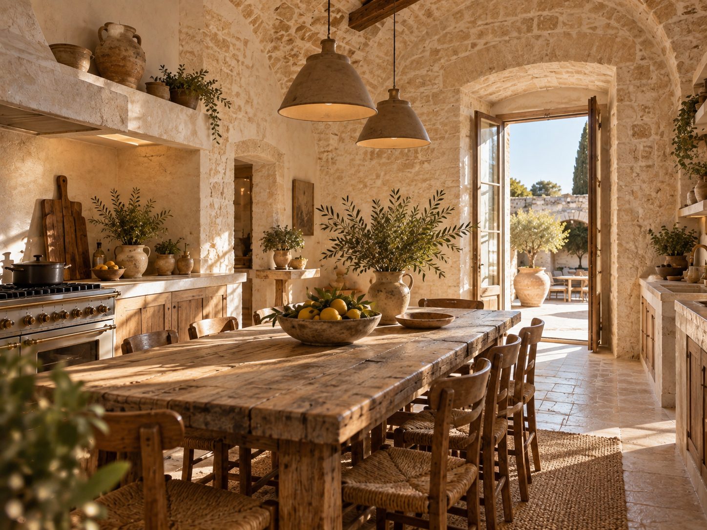 Rénovation de cuisine — Travaux réalisés — Cuisine dans une masseria restaurée (Ceglie Messapica) Rénovation de cuisine — Travaux réalisés — Cuisine dans une masseria restaurée, Ceglie Messapica